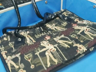 手繪風織錦托特包