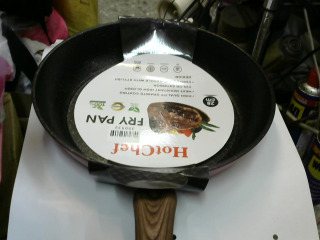 全新 28公分木紋柄平底鍋