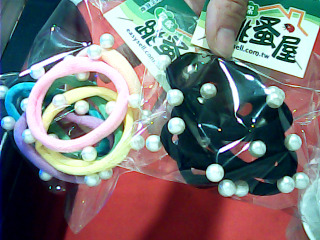 珍珠髮圈6入 鉚釘式無接縫