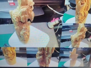 達摩山水木雕