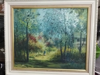 林間小徑畫布油彩
