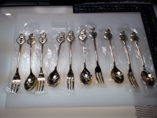 雪人叉子施華洛世奇