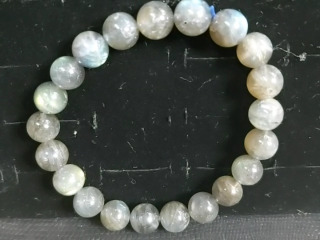 灰月光石圓珠手鍊