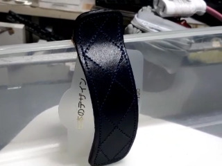 菱格紋皮質髮夾