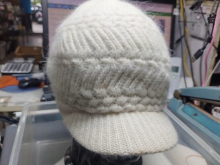 兔毛混紡針織帽