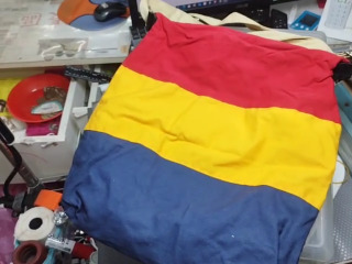 三色拼接帆布包