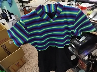 條紋撞色連身泳裝