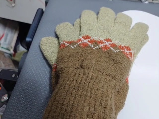 菱格紋針織手套