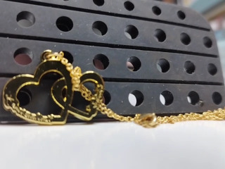 金色雙心項鍊
