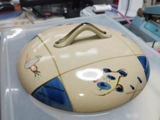 萬古燒繪彩鍋蓋