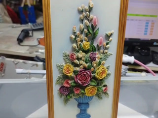 立體花卉浮雕掛畫