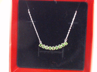 天然透輝石純銀項鍊