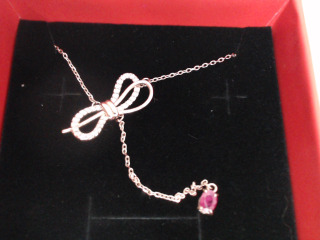 天然紅寶純銀項鍊