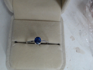 天然藍寶純銀戒指1克拉-含證書