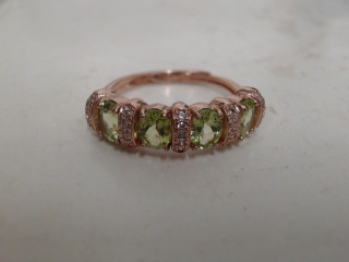 天然橄欖石純銀戒指