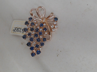 天然藍寶純銀別針墜兩用款