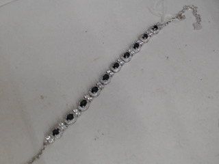 天然藍寶石純銀手鍊