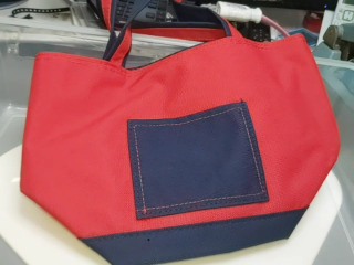 紅白撞色小提袋