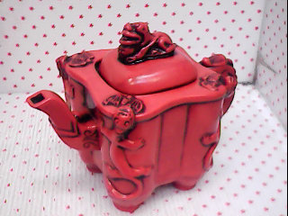 紅貔貅招財茶壺