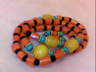 紅珊瑚黑曜石項鍊